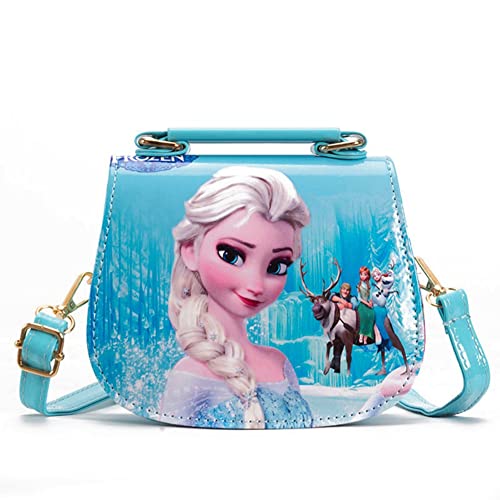 ZGYJ-EU Taschen für Mädchen Schultertasche für Eiskönigin Kinder Umhängetasche Kleinkind Kinderhandtasche 3 4 5 6 Jahre - Kinder Handtasche（18 * 15 * 7cm）, Blau, Einheitsgröße