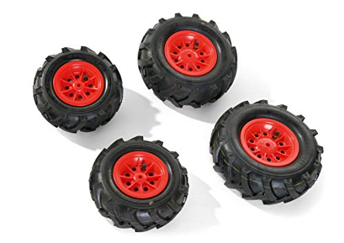 Rolly 40 985 3 Toys rollyTrac Air Tyres Luftbereifung (für RollyToys Fahrzeuge, Felge rot, Größen: 2x 260x95 / 2x 325x110) 409853