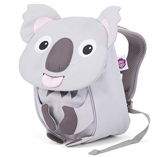 Affenzahn Kleiner Freund Kindergarten-Rucksack für 1-3 Jährige Ergonomisch Reflektierend Ziehzunge mit Namensschild Koala - Grau