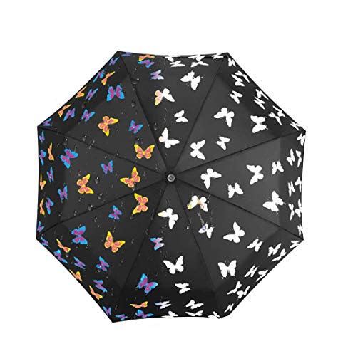 iMucci Regenschirm Taschenschirm-Ändern der Farbe UV 40+ Travel Umbrella Auto Open