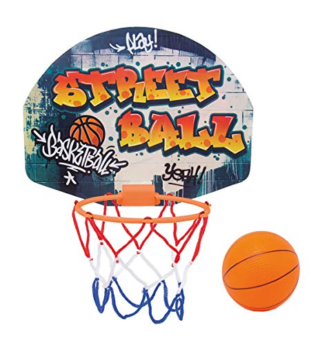 Simba 107406024 - Basketball Set, mit Halterung für die Tür, Brett 27x5x21cm, Korb mit Netz 15cm, Ball 8, 6cm, ab 3 Jahre