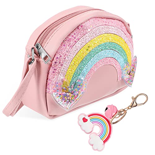 TENDYCOCO Mädchenhandtasche Regenbogen-Umhängetasche Umhängetasche Mit Regenbogen-Schlüsselanhänger…
