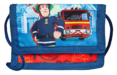 Undercover FSTU7000 - Feuerwehrmann Sam Polyester Geld- und Brustbeutel, mit Klettverschluss, Kordelband, Geldscheinfach und Münzfach, ca. 8 x 13 x 5 cm