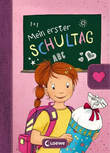 Mein erster Schultag - Mädchen: Eintragbuch zur Einschulung für Mädchen - Erinnerungsbuch zum Schulstart - Geschenke für die Schultüte