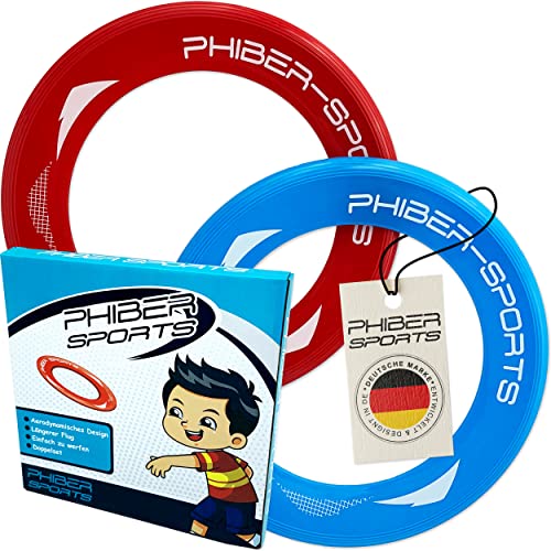 PHIBER-SPORTS Frisbee-Ringe – 2er Doppelpack Premium leichte Wurfringe – 80% Leichter als Standard Frisbee Scheiben - Einfach zu fangen – Perfekte Flugbahn - Ideal für Kinder und Erwachsene