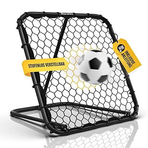 Racetex Rebounder für Fußball Kinder [STUFENLOS VERSTELLBAR] - Fußball Rebounder Kinder und Jugendliche - Prellwand Fussball für EIN besseres und abwechslungsreiches Training