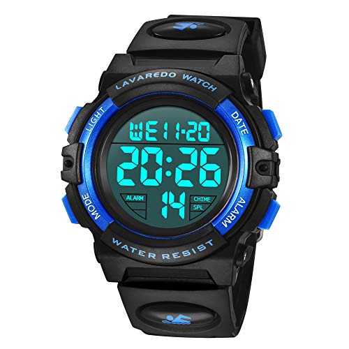 BEN NEVIS Digital Uhren für Kinder Jungen - 50 M Wasserdicht Sports Outdoor Digitaluhr Silikon Armbanduhr mit Wecker/Stoppuhr/LED-Licht/Stoßfest/Datum,Elektronische Kinderuhren Blau