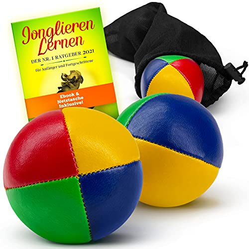 BRIMBAO - Jonglierbälle Anfänger und Profi [Extra Starke Nähte] - 3 STK Jonglierbälle Kinder Anfänger + Ebook zum jonglieren Lernen - Jonglierbälle Profi - Juggling Balls - Jonglierball jonglage