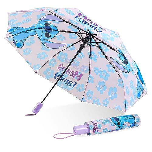 Disney Regenschirm Kinder Mädchen Damen Kinderregenschirm Schulranzen Faltbar Automatik Taschenschirme Lilo und Stitch