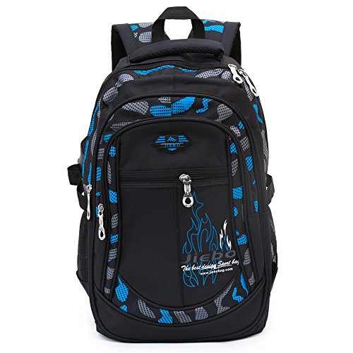 A AM SeaBlue Kinder Schulrucksack für Jungen Schulrucksack Rucksack Jugendliche Schultasche Outdoor Freizeit Daypack (Blau)