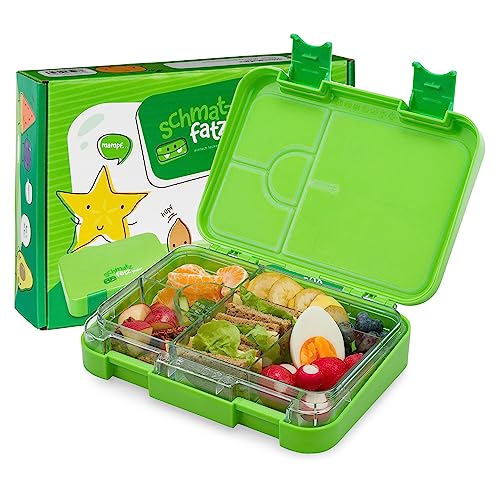 schmatzfatz Lunchbox für Kinder, Lunchbox, Bento-Box, bunt, Brotdose für Kinder, BPA-frei, wasserdicht und spülmaschinenfest, Lunchbox und Brotdose