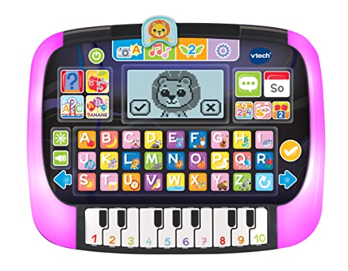 VTech Baby Lern- und Musiktablet – Sprechendes, musikalisches Tablet mit 12 Lernaktivitäten und leuchtendem Rahmen – Zum Lernen von Wörtern, Buchstaben, Zahlen – Für Kinder von 2-5 Jahren, Bunt