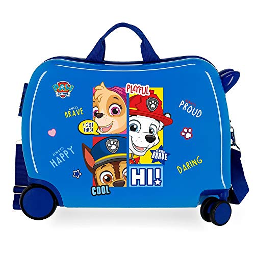 Paw Patrol Be Happy Kinder-Koffer Blau 50x39x20 cms Hartschalen ABS Kombinationsschloss 38L 2,1kgs 4 Räder Handgepäck