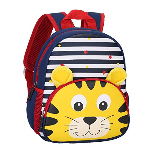 BAIGIO Kinderrucksack Kinder Mini Schulrucksack Tiere Kindergartentasche für Jungen Mädchen Kleinkind (Tiger)