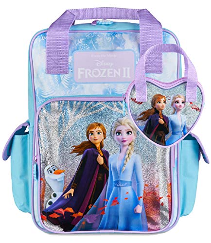 Disney® Offizieller Die Eiskönigin 2 Rucksack für Mädchen mit ELSA und Anna & Passende Mädchen-Handtasche, Schul Rucksäcke & Taschen für Mädchen | Eiskönigin 2 Großer Kinder Rucksack