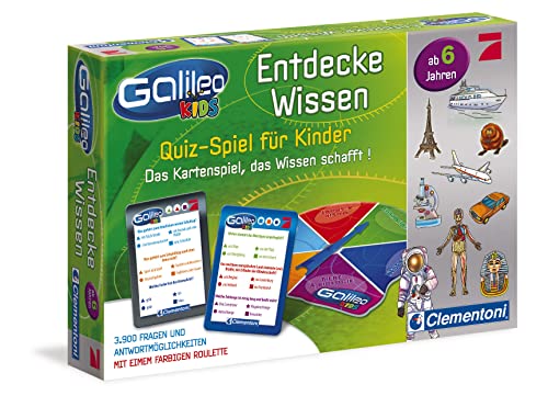Clementoni 69808 Galileo Kids – Wissens-Quiz für Kinder, Frage-Antwort-Spiel ab 6 Jahren,...