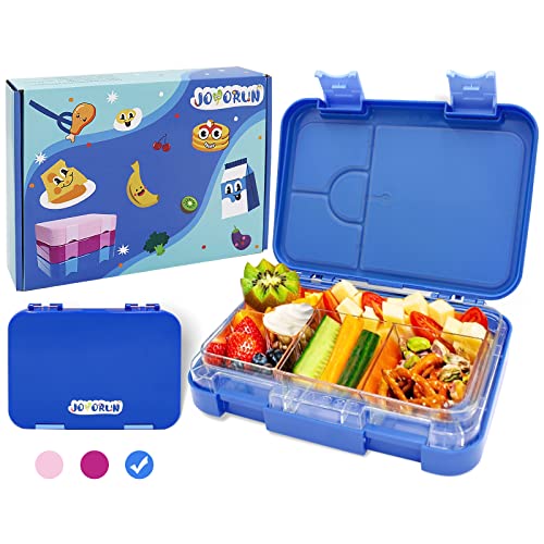 JOYORUN Kinder Brotdose Bento Box mit 4+2 Fächern, herausnehmbare Innenschale, BPA-Frei, mikrowelle/spülmaschinenfest , für Kindergarten, Schule, Ausflüge (Blau)