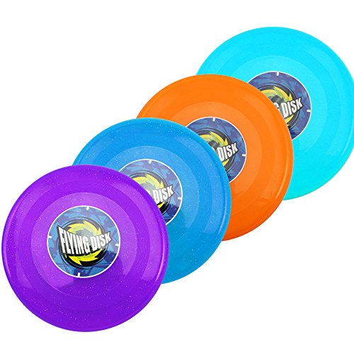 com-four® 4X Frisbee für Kinder und Erwachsene - Wurfscheibe auch für Hunde - Frisbeescheibe 22 cm - Flugscheibe in bunten Farben [Auswahl variiert] (4 Stück - Frisbee - 22.5cm)