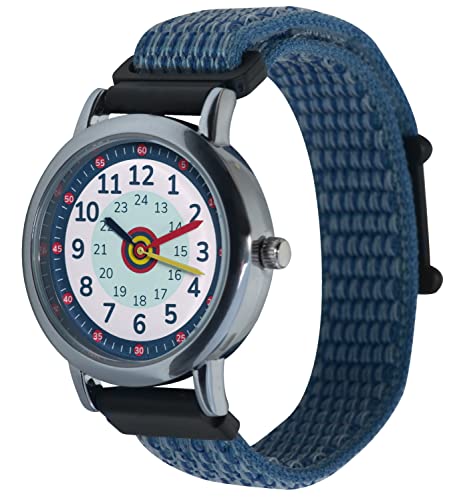 Anio3 Armbanduhr Kinder Lernuhr - Kinderuhr zum Lernen der Uhrzeiten ab 6 Jahre, wasserdicht bis 5 bar, Kinderuhr für Jungen und Mädchen, blau