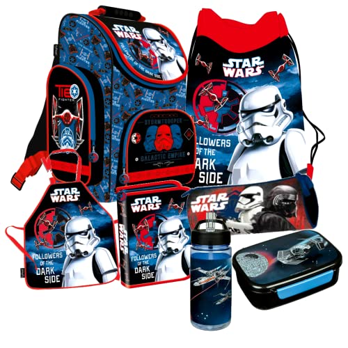 Star Wars Clone 7 Teile Schulranzen Ranzen Tornister Rucksack Tasche Federmappe Set inklusive Sticker-von-Kids4shop