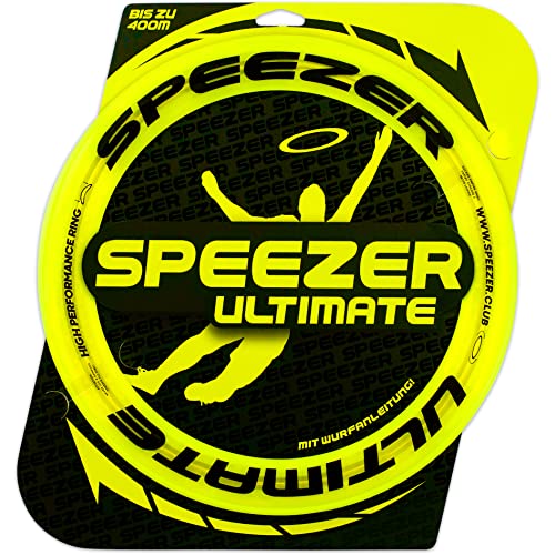 SPEEZER® Ultimate Frisbee Ring - der neon gelbe Wurfring mit einem Durchmesser von 33cm ist das Outdoor Fun-Sport Spiel für Kinder u. Erwachsene - die Frisbeescheibe mit Einer Reichweite bis 400m