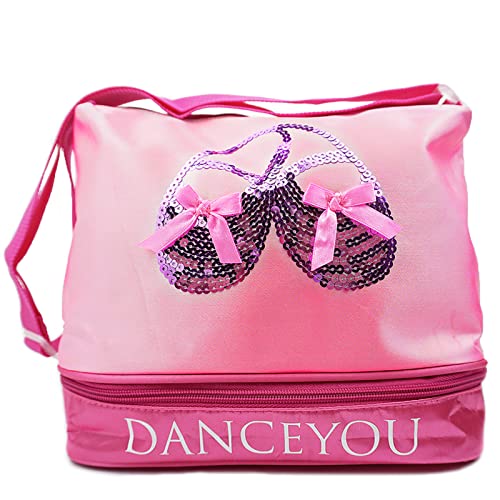 DANCEYOU Balletttasche Kindertasche Mädchen Tanztasche Umhängetasche Kinder Schultertasche Handtasche Sporttasche Trainingstasche für Tanzen und Geburtstagsgeschenke