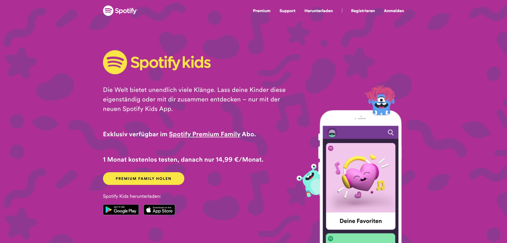 Spotify Kids Musikstreaming für Kinder